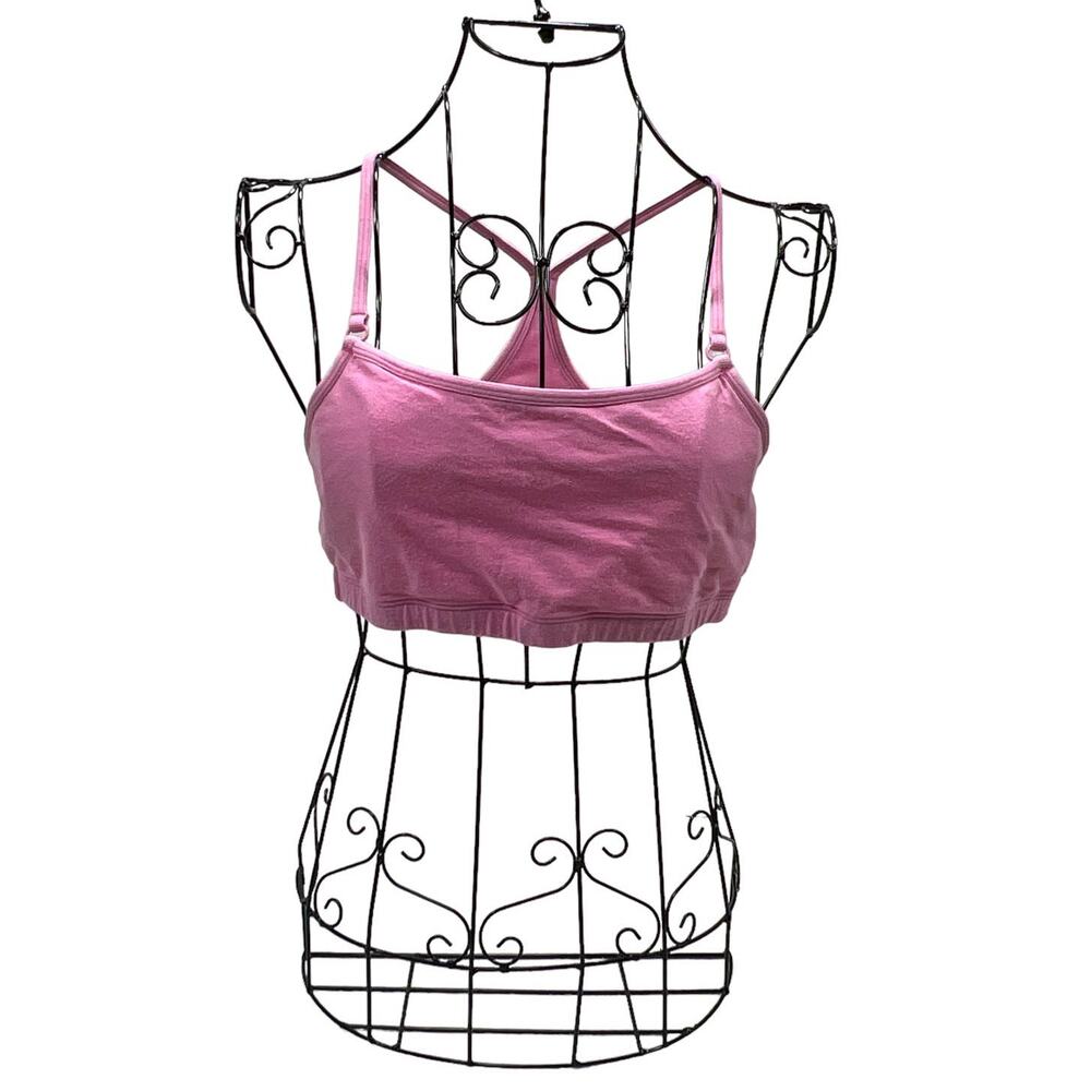 Fruit of the Loom Girls Pink Cotton Racerback Sports Bra Wireless Size 36